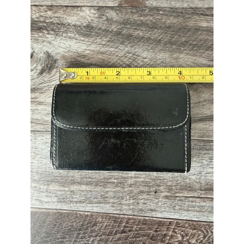 Levenger Business Card Case Black Leather Slim Professional Pocket Wallet